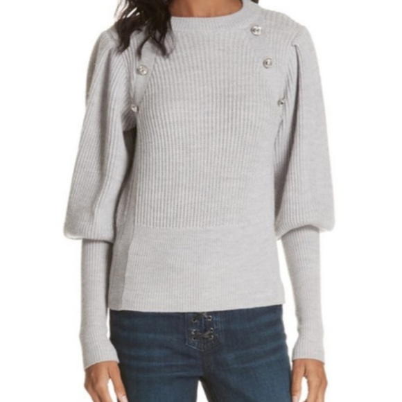 Veronica Beard Jude Sweater Light Grey 